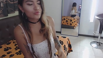 Preview 2 of Aletta Accan - Inviting Teen Playing With Dildo Strenuously In Front Of Her Cam - Broadcast from Comoros