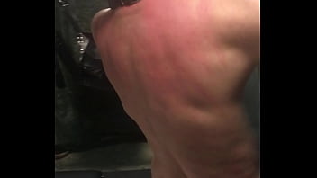 Preview 2 of Mom Son Fuck Orgasme - bullwhip,  sjambok back beating on winch