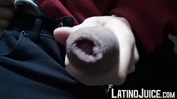 Preview 2 of Preety Look Face - LatinoJuice.com - Nicolas &amp_ Angel - Me and kinky Nicolas jerk each others huge cocks inside the public bathroom
