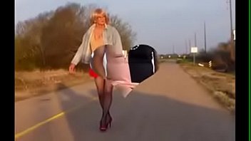 Preview 2 of Lesbian Clit Pump Orgasm - Closet crossdresser Jamiee Lee outdoors