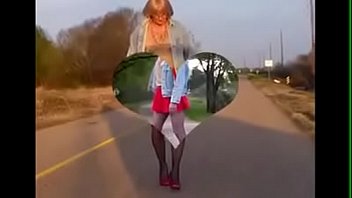 Preview 3 of Lesbian Clit Pump Orgasm - Closet crossdresser Jamiee Lee outdoors