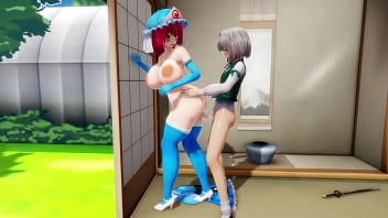 Preview 2 of Videos3xxx Com Porno - MMD Futanari Sex (Touhou Helping The Gardener!)