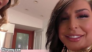 Preview 3 of Two Mature Crossdresser - Hot pornstar chick gets a hard shemale cock in her puss