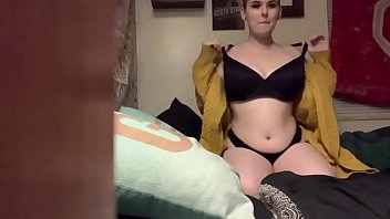 Preview 1 of Rough First Sissy - Busty cam model Bee fucks themselves