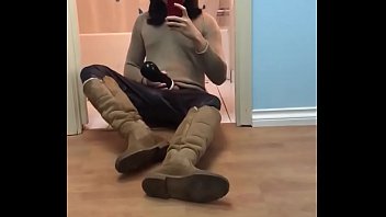 Preview 4 of Pretty9 - Fleshlight Leather Pants Masturbation