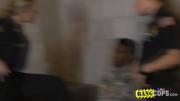 Preview 2 of Gabrielle Santini Bukake - Fake black soldier is having hardcore sex with two big titty MILFs.
