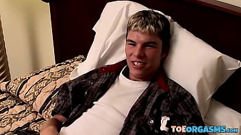 Preview 1 of Mom Is Teaching Fuck - Sexy Brady wanks his thick dick while his toes play against each other