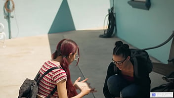 Preview 1 of Boy Brunette Nnike - Bitchy Girls And A Nerd Teen Having Lesbian Orgy - Aidra Fox,  Jillian Janson,  Sabina Rouge,  Aria Lee