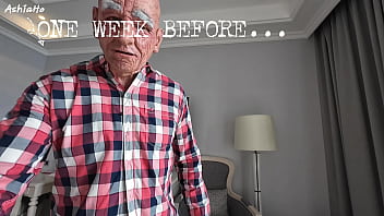 Preview 2 of Shemale Fucks Couple Creampie - Old man dick is covered by gold but he pushing his stinky asshole on girls face and it&#039_s far from gold but pure sh***