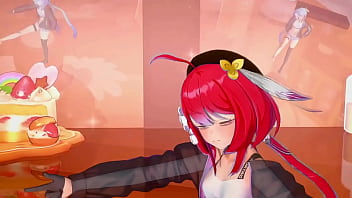 Preview 1 of Real Virgin Seks - Honkai Impact Griseo Undress Dance Hentai Song Melancholic Sport Top Small Tits Girl MMD 3D Red Hair (CLIP)