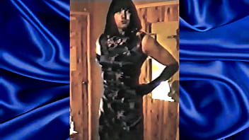 Preview 1 of Horny Wife Fucked By Mature Guys - Loving Blue Satin Monique Satin Transvestite
