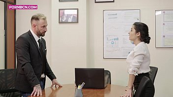 Preview 1 of Bridal Porns - Hot bitch mature latina fucking with the young boy of the office with a big cock Bianka Blue,  Tommy Cabrio anal rough real sex by PORNBCN 4K