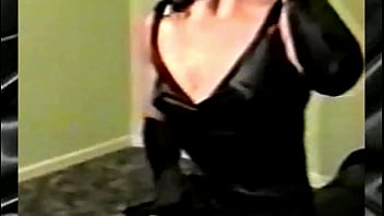 Preview 1 of Bbc View Hotel Wet - Loving Black Satin  Monique Satin Transvestite