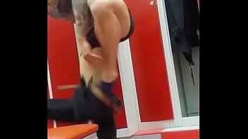 Preview 2 of Nude Izzy Jay - Hot tattoed russian guy in locker room