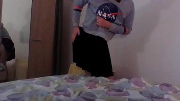 Preview 1 of Hotgaysaunacom - Cute crossdresser NASA fan having fun