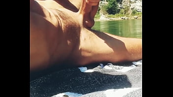 Preview 3 of Dani Daniel With Riyan - Nudist handjob big cock voyeur at nude beach,  paja en playa nudista