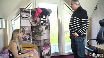 Preview 2 of Germany Ixx Com - Horny teen rides grandpa cock then sucks it deepthroat