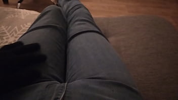 Preview 4 of Fucking Gf During Interview - ASMR FOOT and LEGS with jeans scratching moaning