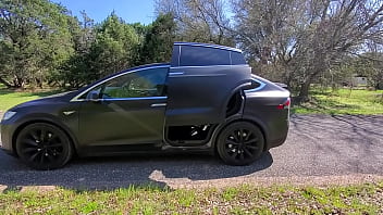 Preview 1 of 10boy 1geril - MASTURBATING IN PUBLIC WHILE IN A TESLA
