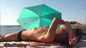 Preview 1 of Pill Porno - FLASHING my COCK in Front of Everyone in PUBLIC BEACH and my STEPDAUGHTER HELPS me CUMSHOT - REAL SEX RISKY