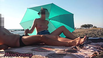 Preview 4 of Pill Porno - FLASHING my COCK in Front of Everyone in PUBLIC BEACH and my STEPDAUGHTER HELPS me CUMSHOT - REAL SEX RISKY