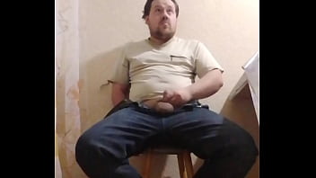 Preview 2 of Dehati Mall Xxxvideo - A fat gay man sat down on a chair to masturbate his little cock