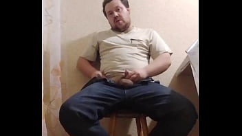 Preview 1 of Dehati Mall Xxxvideo - A fat gay man sat down on a chair to masturbate his little cock