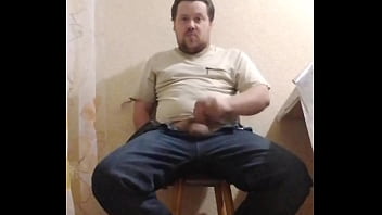 Preview 4 of Dehati Mall Xxxvideo - A fat gay man sat down on a chair to masturbate his little cock