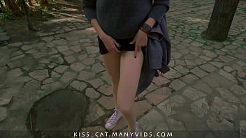 Preview 1 of Innocent High School Sex Video S - public agent 18 babe flashing tits with close up pussy in central park