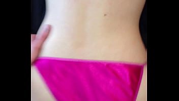 Preview 2 of Real Girl Flash Delivery Man - red satin panties fuck