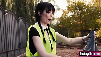 Preview 1 of Yuki Natsuki - Wednesday Addams sucking parole officer