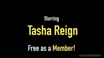 Preview 1 of Saugh Raat - Blonde Tasha Reign Slides Her Glass Dildo In Her Cunt &amp_ Tight Booty Hole!