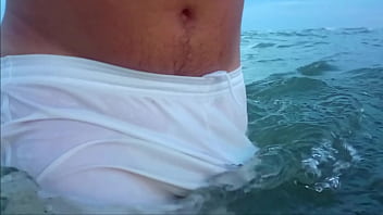 Preview 1 of Chav Teen Lingerie - See Through Shorts at the Beach 2