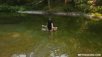 Preview 2 of 12yers Gars - Fucking big tit girlfriend coming out of river