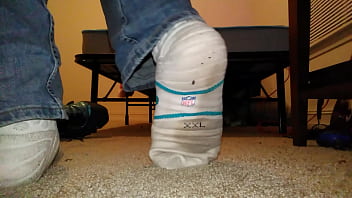 Preview 3 of Pussy Fucking Big Boobs - Filthy White Nike Socks
