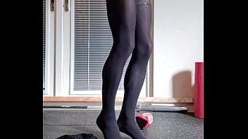 Preview 4 of Gorji Sxs - Playing with BIG Cock in stockings and pantyhose with huge cumshot