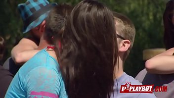 Preview 2 of Pregna Hot - Brunette is letting a stranger suck her