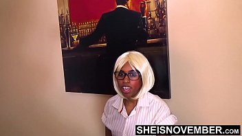 Preview 2 of Videos Xxxpornovideos - You Give Me This Booty And Blowjob! If You Want To Keep This New Job,  Scared Busty Ebony Admin Secretary Sheisnovember First Day At New Job,  Her New Boss Has A Spank Fetish,  Rubbing Her Wet Pussy Before She Suck His Big Cock POV By Msnovember