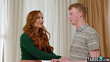 Preview 2 of Indian Antuy Fuck - Measuring redhead stepmothers Sophia Locke big boobs makes stepson horny