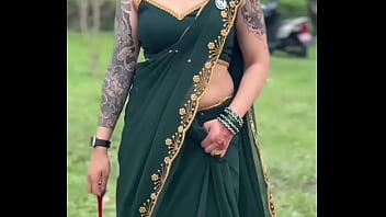 Preview 3 of Savita Bhabhi Videos - Backless Saree model and full body tatoo