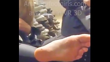 Preview 2 of Asa Akira Anal Fist - Candid Feet shoeplay,  Dangling,  Dipping,  shoeshop try shoes barefoot sweaty