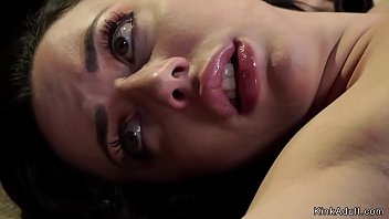 Preview 3 of Daila - Shackled in metal device brunette babe