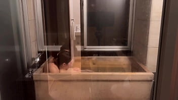 Preview 1 of Son Drugs Mom Then Fucks - 「外から見えちゃう///」露天風呂で濃厚クンニ興奮しすぎて連続絶頂でイキ狂う　丸見え　お風呂　野外露出　前戯　アクメ　潮吹き　喘ぎ声　淫乱　巨乳　美少女　かわいい　個人撮影　素人　日本人　えむゆみ