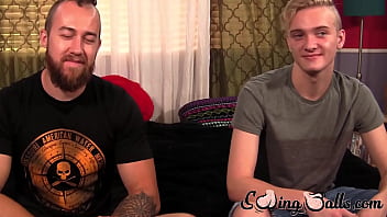 Preview 2 of 2 Lesbians Forced A Girl - Hunk hottie John Powers oiled and sensually jacked off by Oliver Tucker