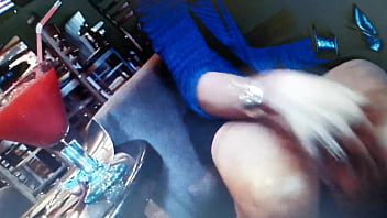 Preview 2 of Mom Son Ful Film - Upskirt in Restaurant