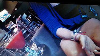 Preview 3 of Mom Son Ful Film - Upskirt in Restaurant