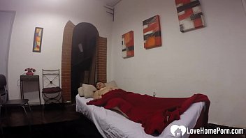 Preview 1 of Girl And Dog Coxxx Vf - Horny stepsister masturbates on her brother&#039_s bed