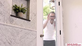 Preview 1 of Mama Pissing - Guy fucks neighbor with hairy pussy