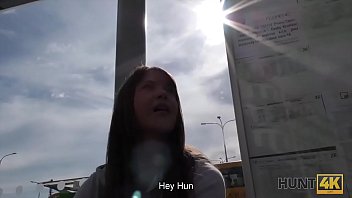 Preview 1 of Mickelly Miranda Pasqualotto - HUNT4K. Angella Christin from bus station comes to service hunter for money