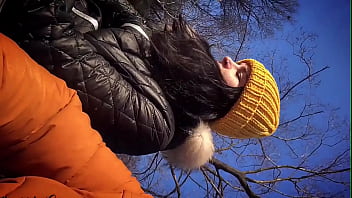 Preview 1 of Justice Young Hotel - Brunette Public Blowjob Dick Stranger and Cum in Mouth - Hidden Camera